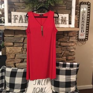 Orange mid length dress